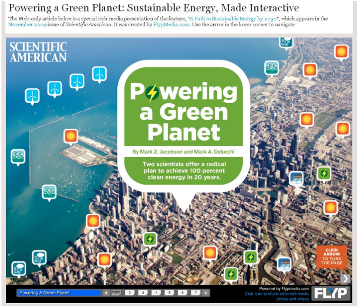 Powering a Green Planet, Scientific America 